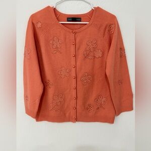 Josephine Chaus Coral Floral Cardigan